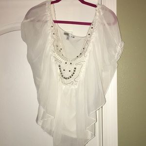 Moa Moa flowy white top Sz Med